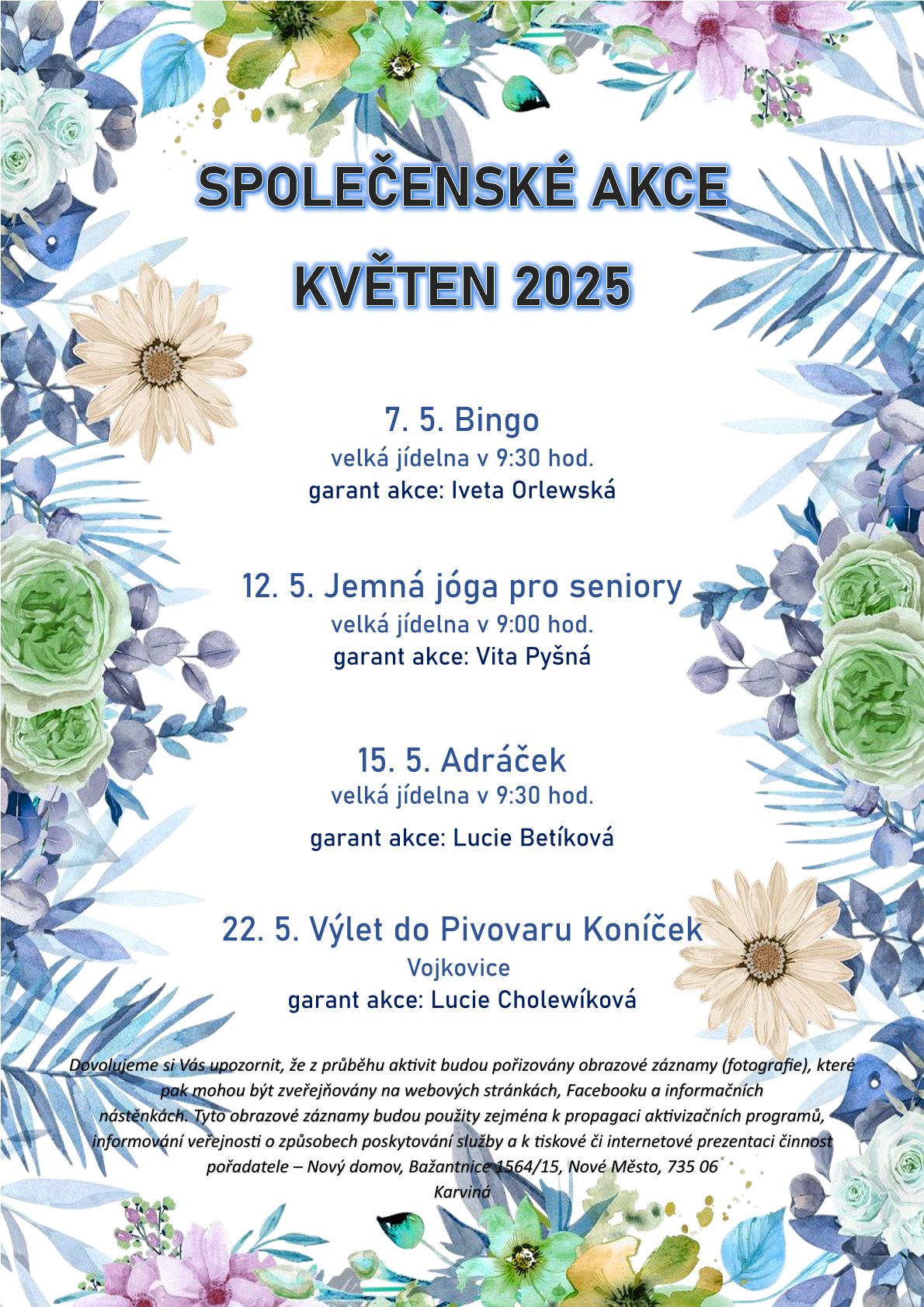 Akce pro uživatele na KVĚTEN 2025