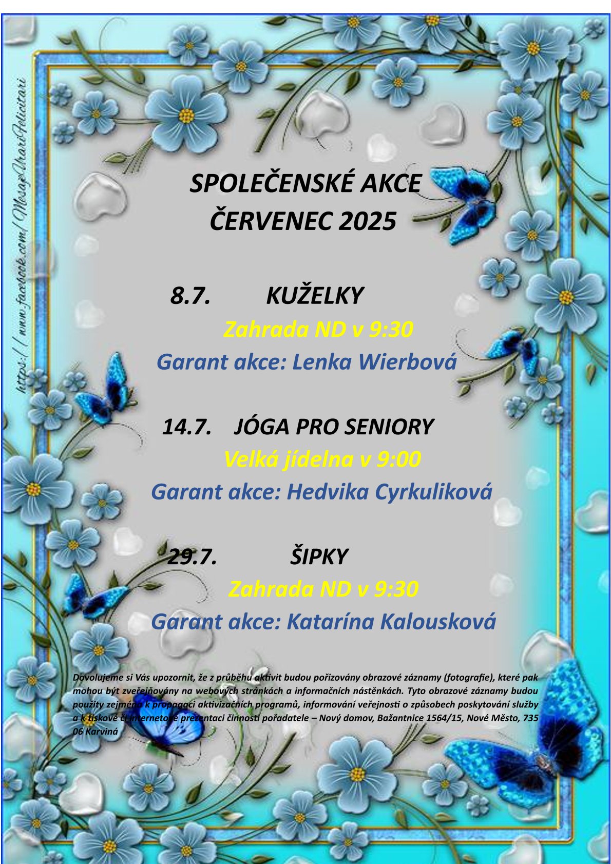 Akce pro uživatele na ČERVENEC 2025