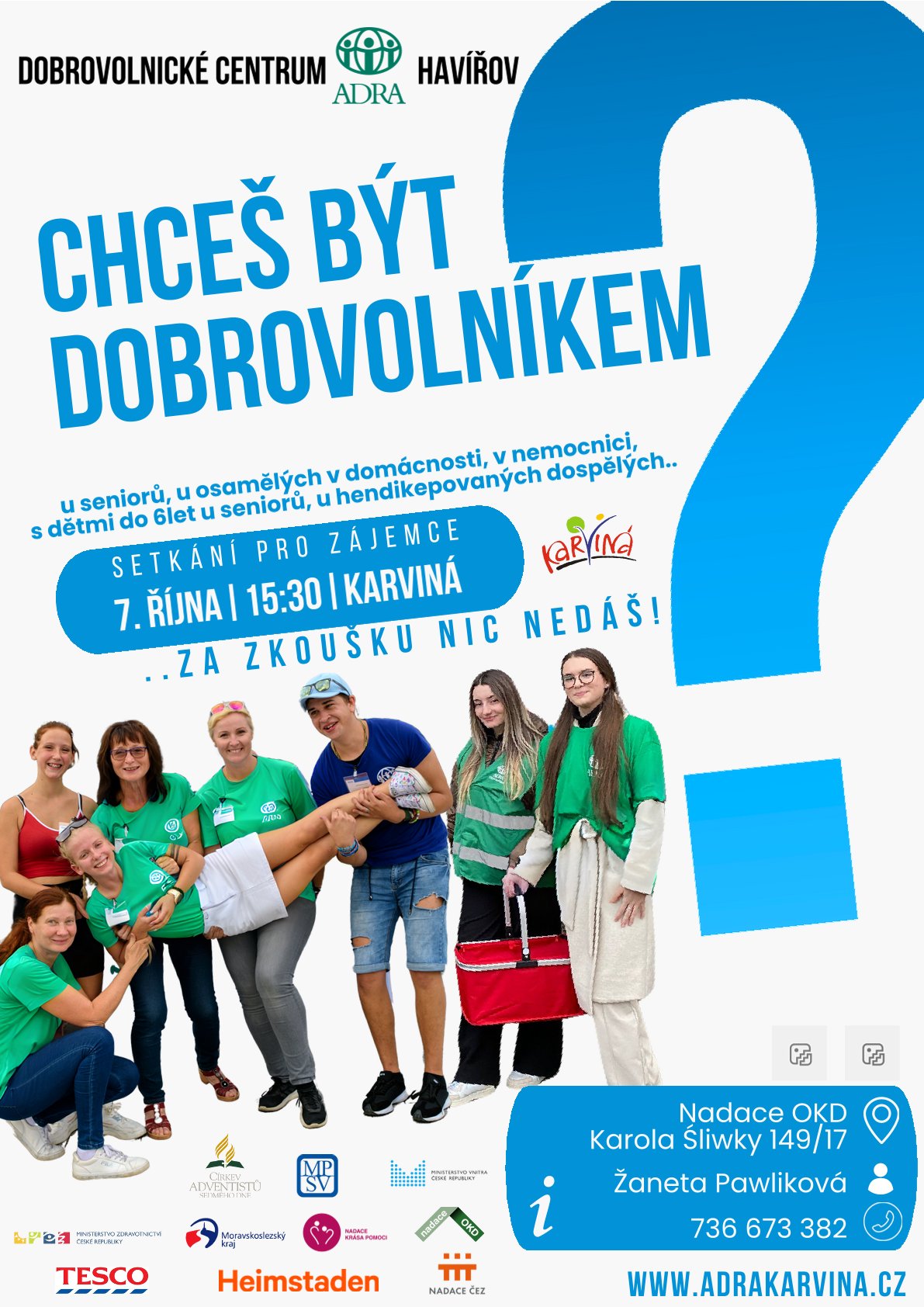 Leták školení dobrovolníků Karviná