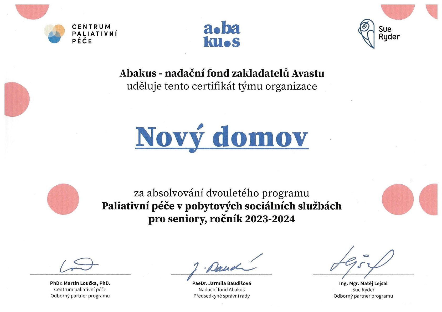 Paliativní péče certifikát